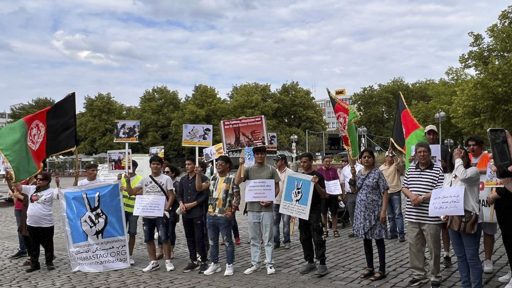 گردهمایی اعتراضی هواخواهان حزب همبستگی در آلمان علیه حاکمیت طالبان