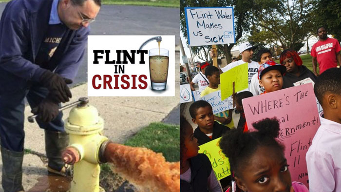 اعتراض مردم به آب غیر صحی در ایالت مشیگان امریکا