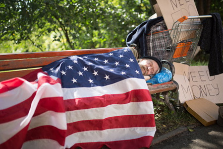 مرد بی‌خانمان امریکایی