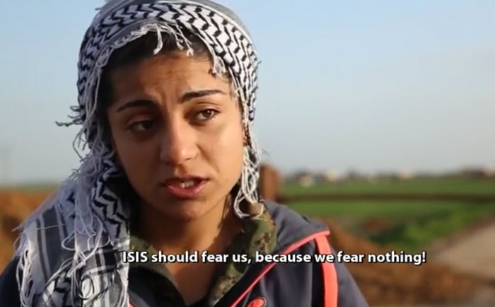 چریک‌های زن کورد که در برابر داعش در سوریه می‌جنگند