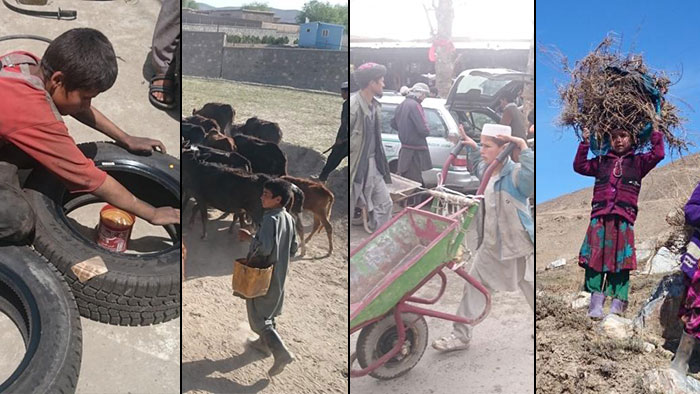 تصاویری از کار شاقه کودکان کارگر در بدخشان و تخار