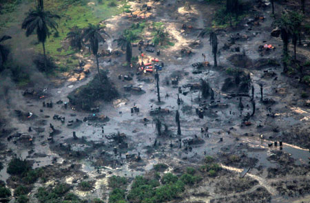آلودگی شدید محیط زیست، منابع تغدیه مردم محل را به نابودی کشانده است.