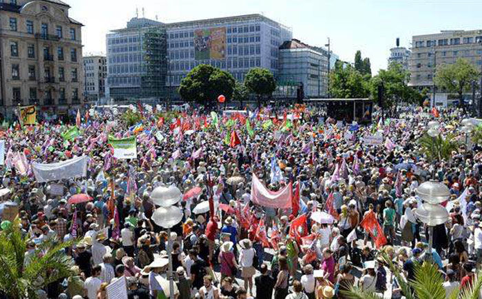 موج اعتراضات علیه نشست جی۷ در آلمان