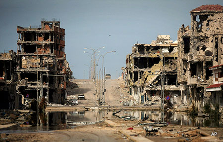 لیبی ویران پس از تجاوز امریکا و ناتو