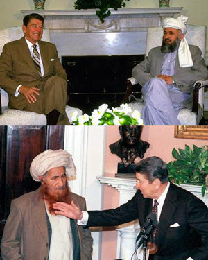 Rabaní y Maulawí Khales con Reagan en la Casa Blanca