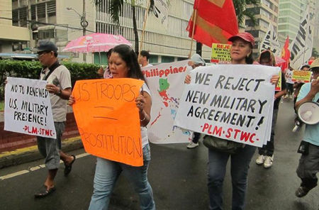تظاهرات ضد پایگاه نظامی امریکا در فلپین